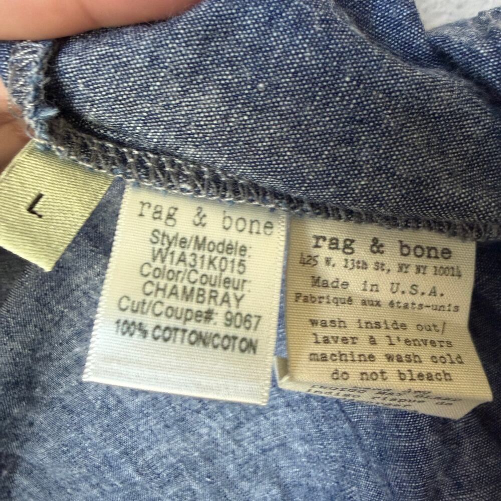 Rag & Bone Chambray Sleeveless Button Front Top Size L - Picture 5 of 5